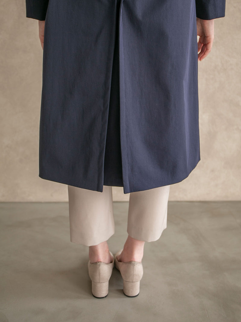 パパシャンブレーシングルコート/ネイビー｜低身長さん・小柄女性向け