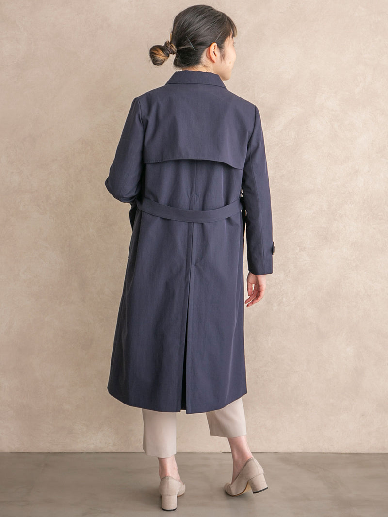 パパシャンブレーシングルコート/ネイビー｜低身長さん・小柄女性向け