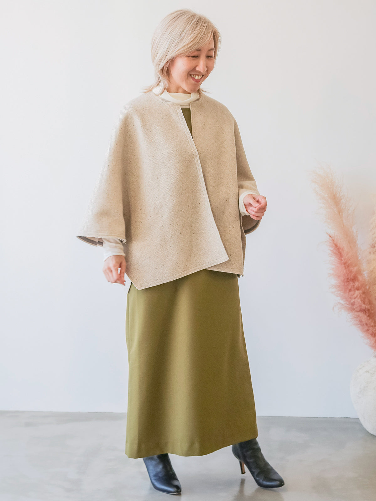 ジーロンシルクケープ/ベージュ｜低身長さん・小柄女性向け