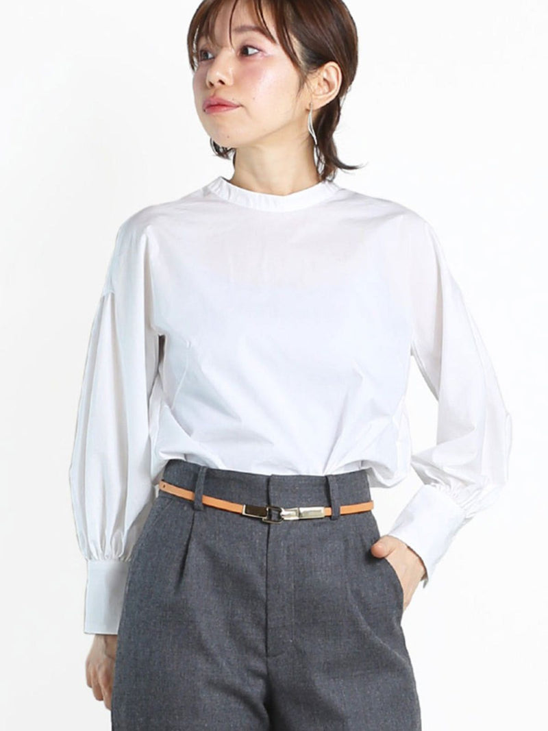 T/C ボリューム袖ブラウス｜低身長さん・小柄女性向け・コーディネート