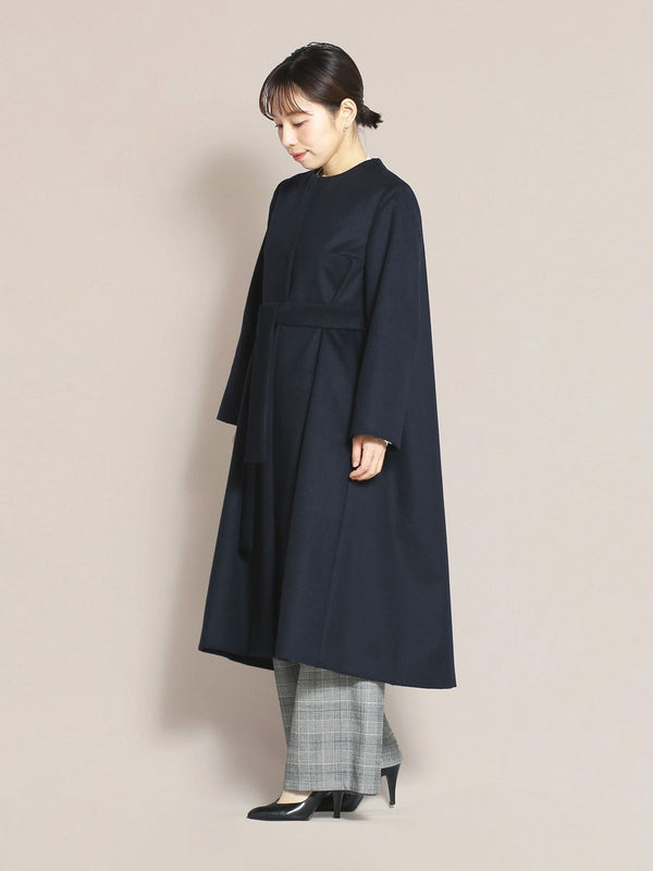 ウールカシミアバックフレアコート
