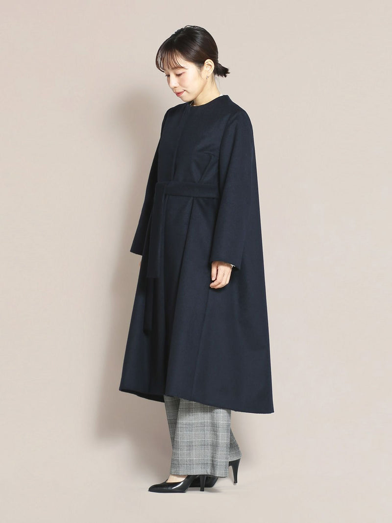 ウールカシミアバックフレアコート