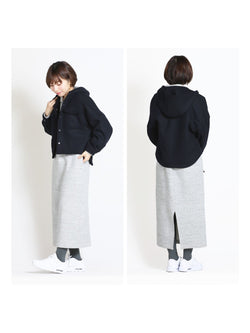 30%off】ウールカルゼキルト裏地ショートコート・ネイビー(S