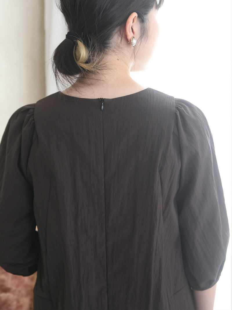 【11月PICKUP】ウールナイロンタイプライターバレルワンピース