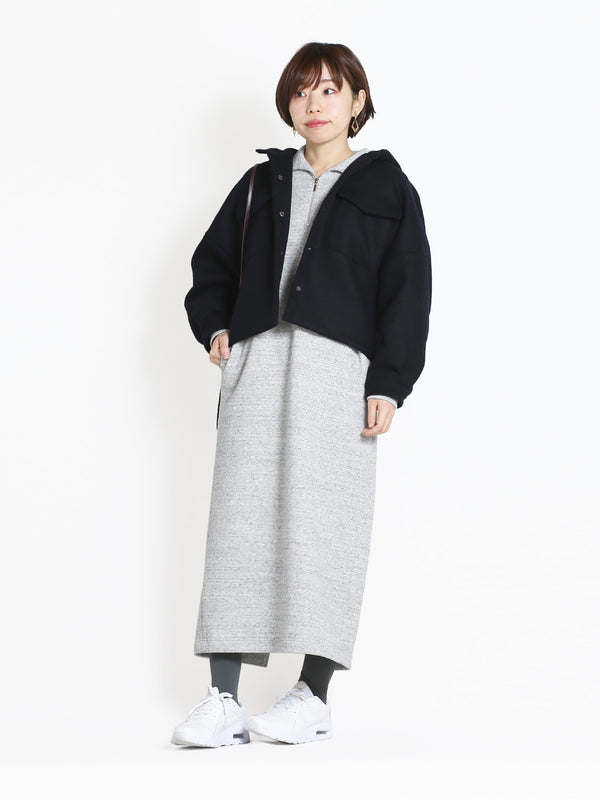 【30%off】ウールカルゼキルト裏地ショートコート・ネイビー(S)