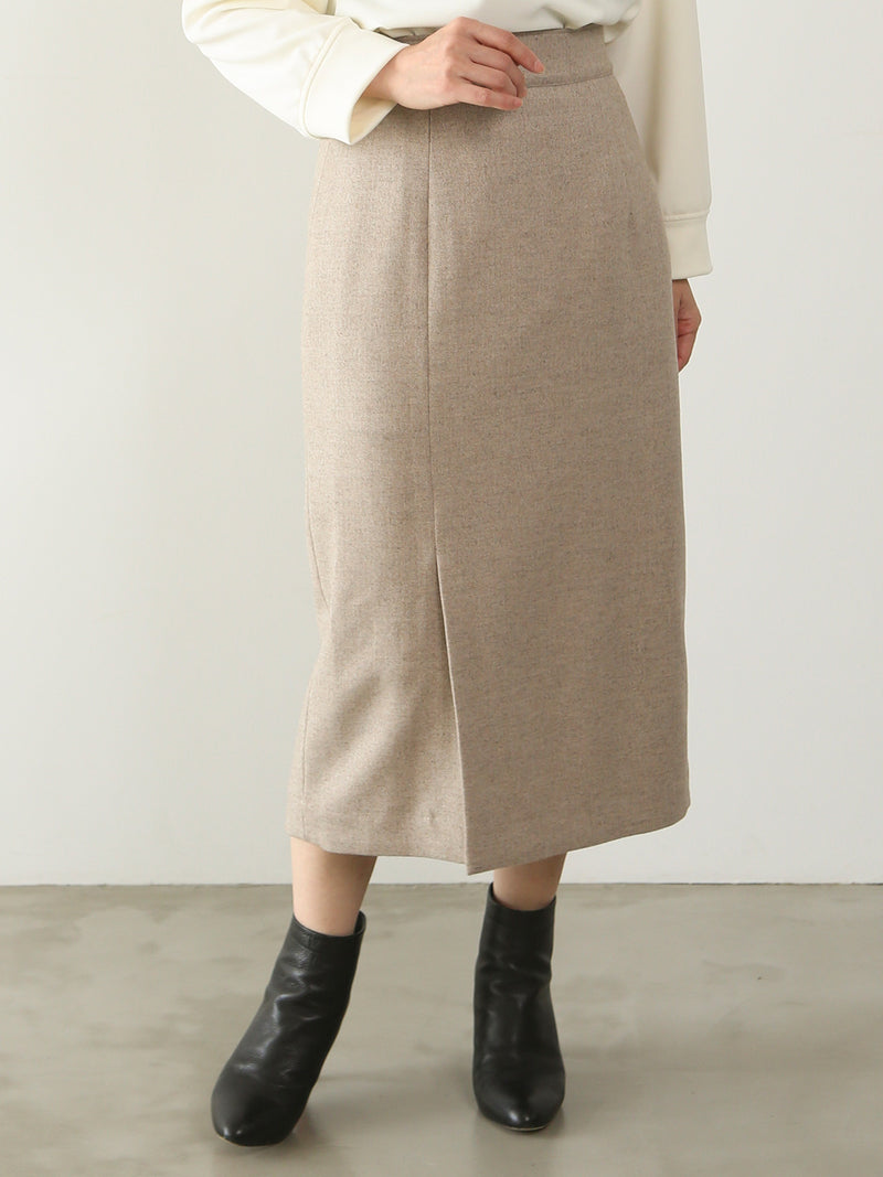 【11月新作】ツイードヘリンボンタイトスカート/ベージュ