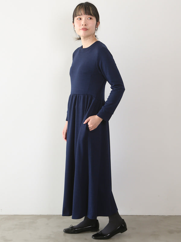 【サンプル便】ウールスムースギャザーワンピース