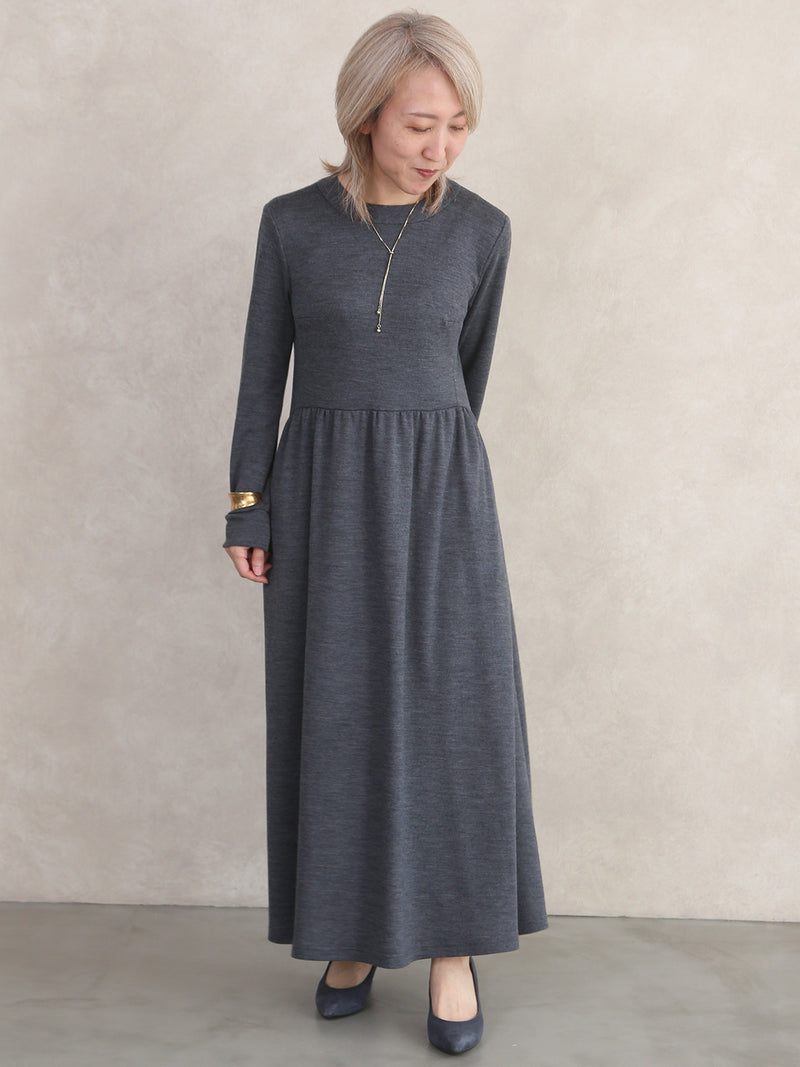 【サンプル便】ウールスムースギャザーワンピース