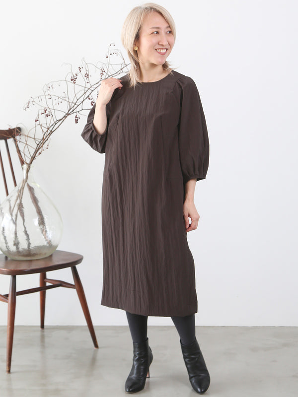 【11月PICKUP】ウールナイロンタイプライターバレルワンピース