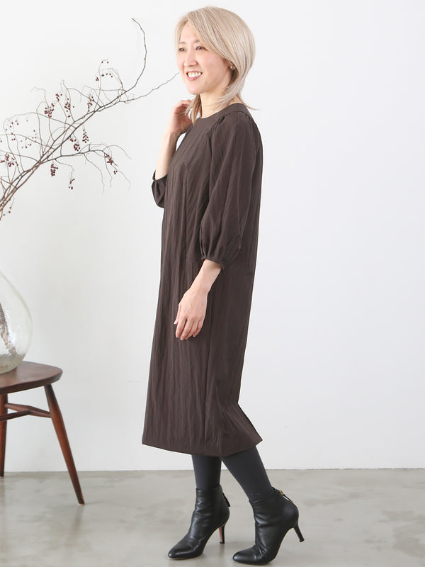 【11月PICKUP】ウールナイロンタイプライターバレルワンピース