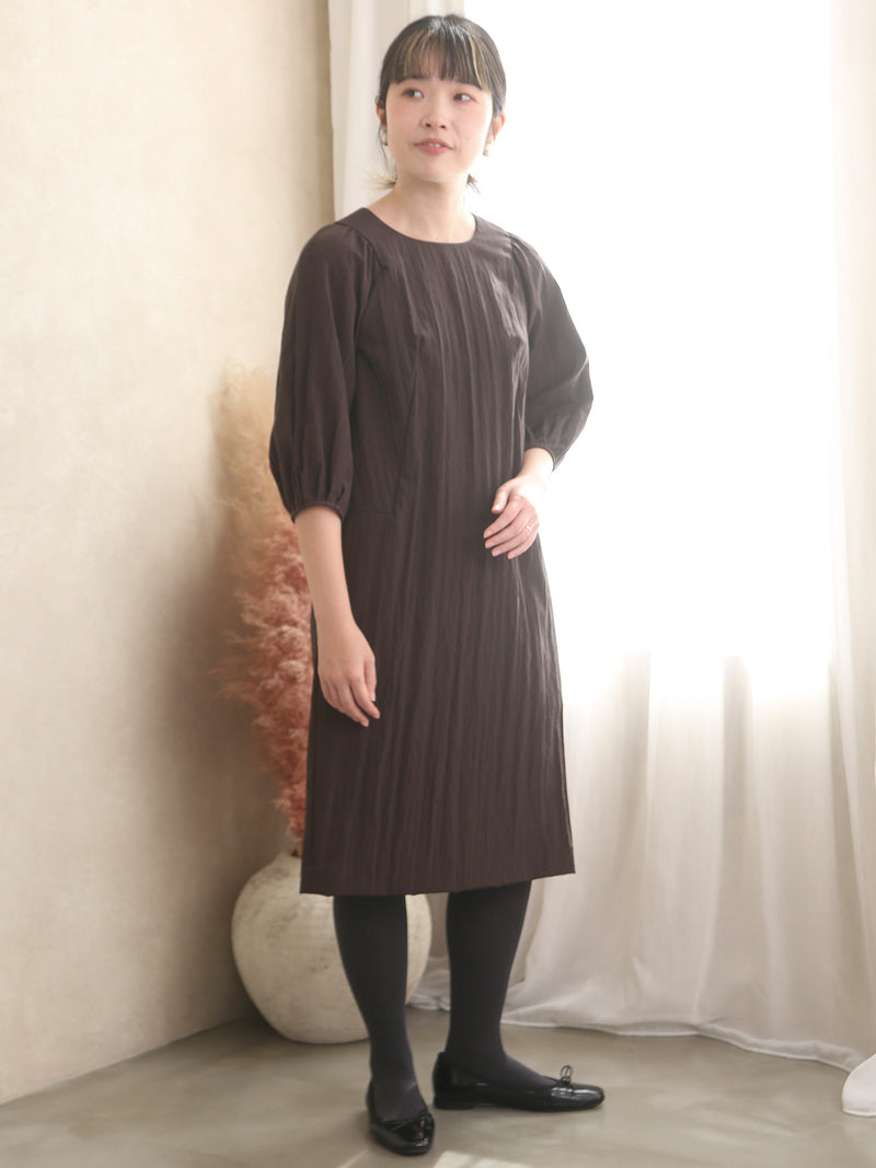 【11月PICKUP】ウールナイロンタイプライターバレルワンピース