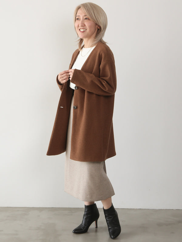 【11月新作】ウールブークレーカーディガン/コーヒーブラウン