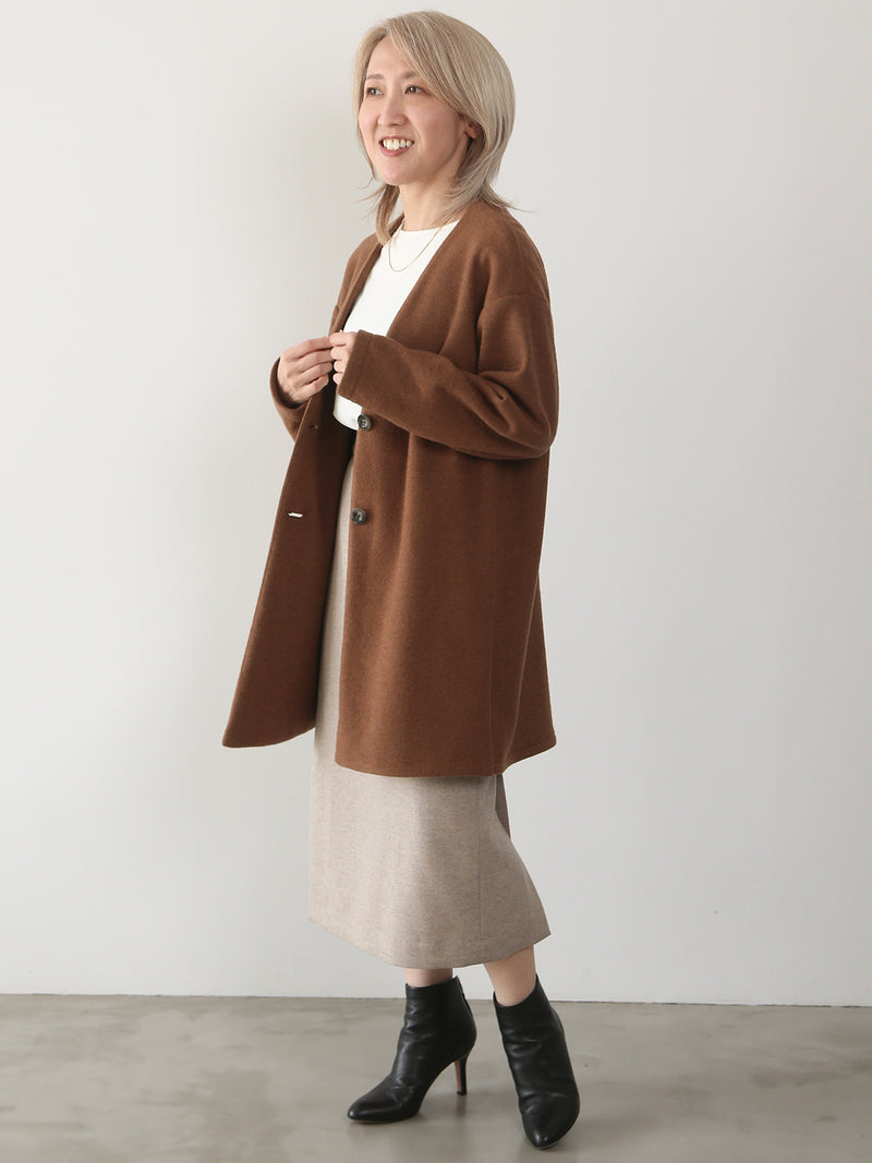 【11月新作】ウールブークレーカーディガン/コーヒーブラウン