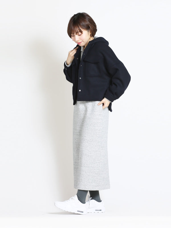 【30%off】ウールカルゼキルト裏地ショートコート・ネイビー(S)