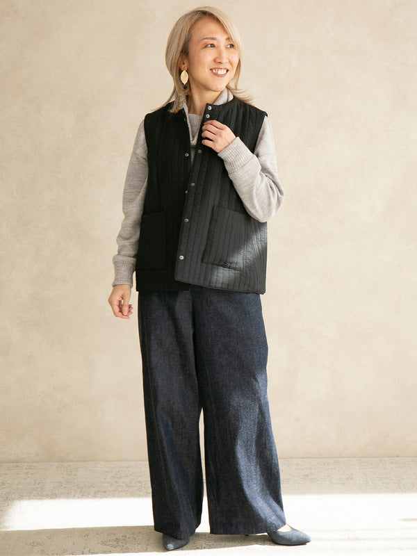 【12月新作】キルティングベスト/ブラック