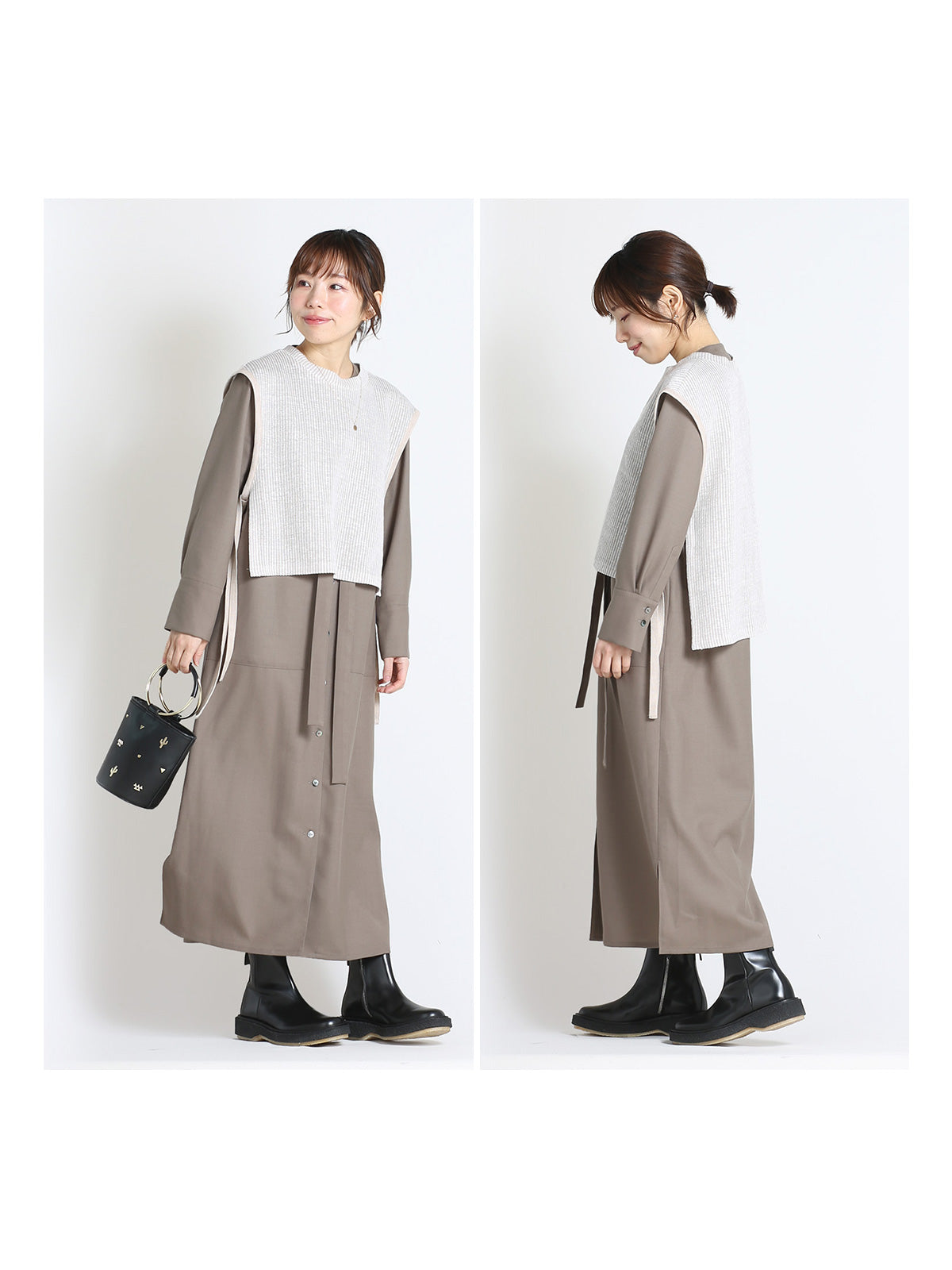 針抜きストライプニットベスト – Cobitto