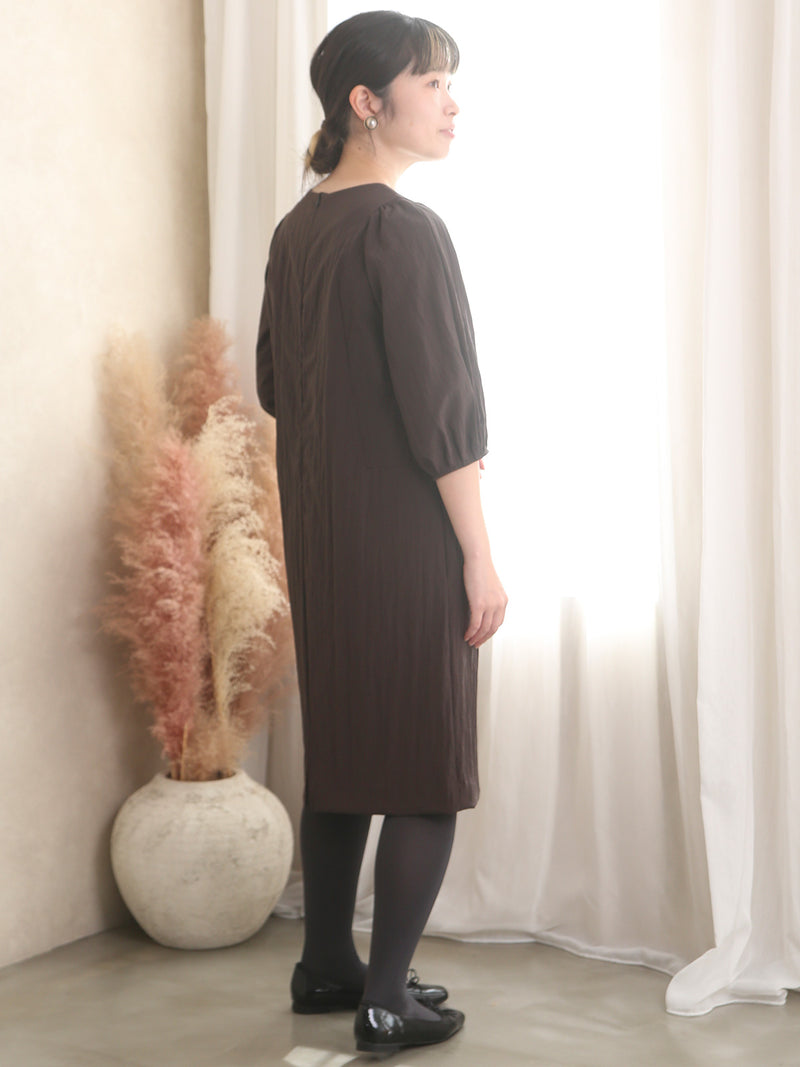【11月PICKUP】ウールナイロンタイプライターバレルワンピース