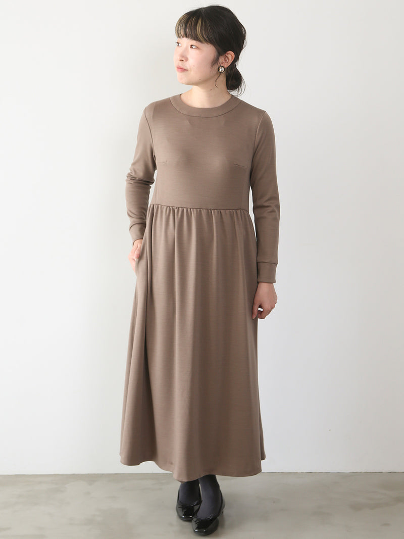 【サンプル便】ウールスムースギャザーワンピース