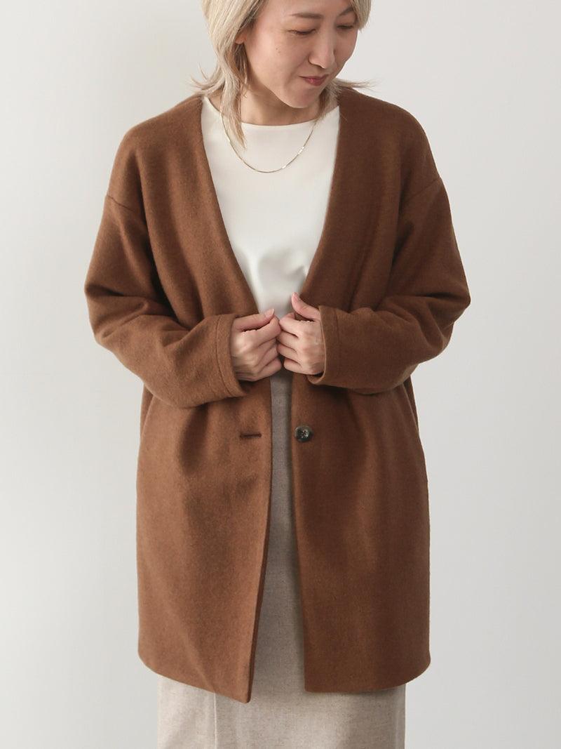 【11月新作】ウールブークレーカーディガン/コーヒーブラウン