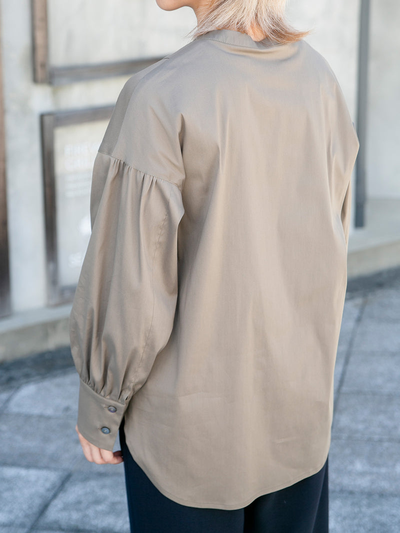 【8月新作先行受注】コットンタクテルロングシャツ/カーキ
