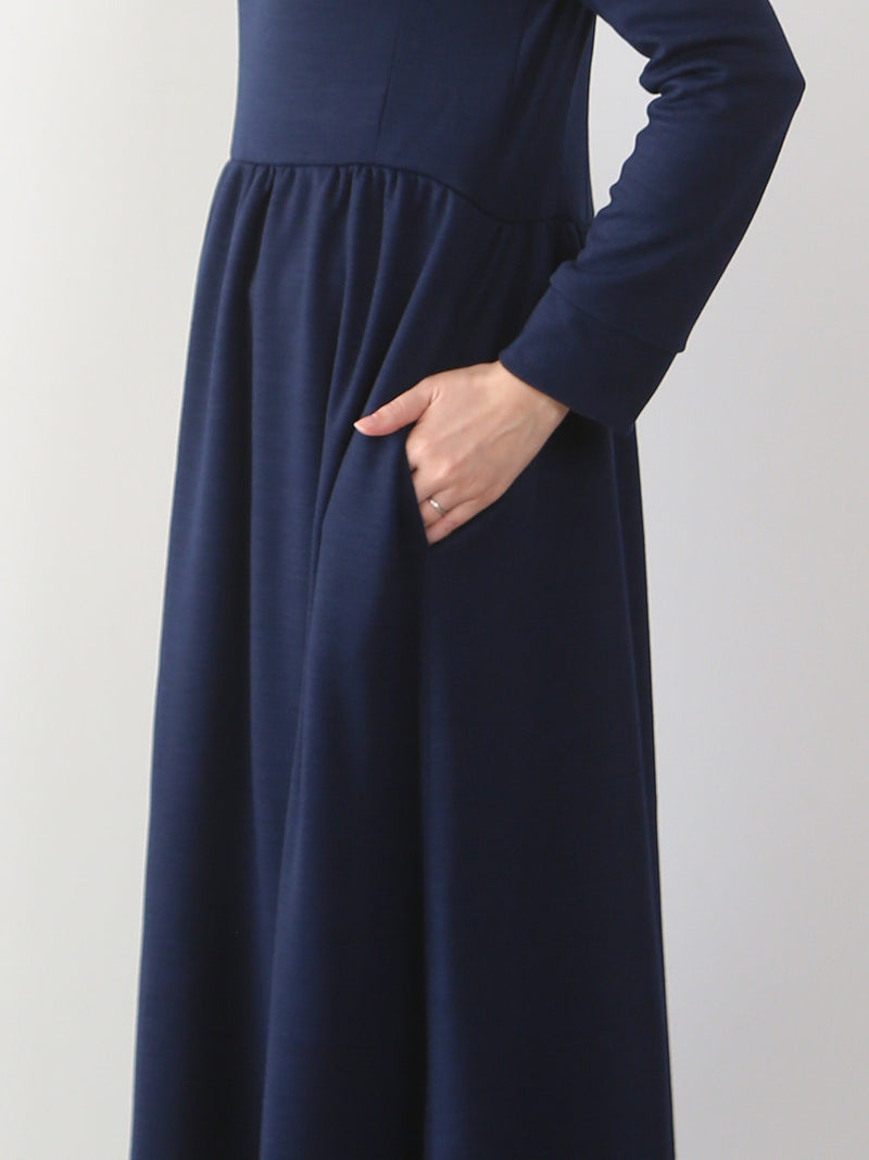 【サンプル便】ウールスムースギャザーワンピース