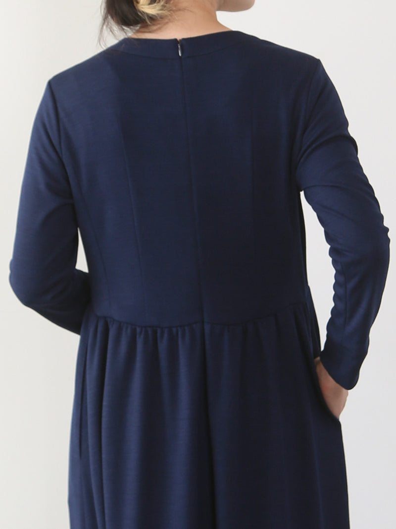 【サンプル便】ウールスムースギャザーワンピース