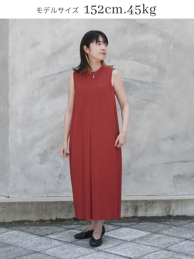 レーヨンポンチバレルシルエットワンピース