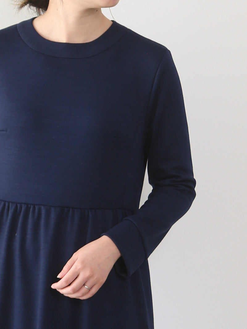 【サンプル便】ウールスムースギャザーワンピース