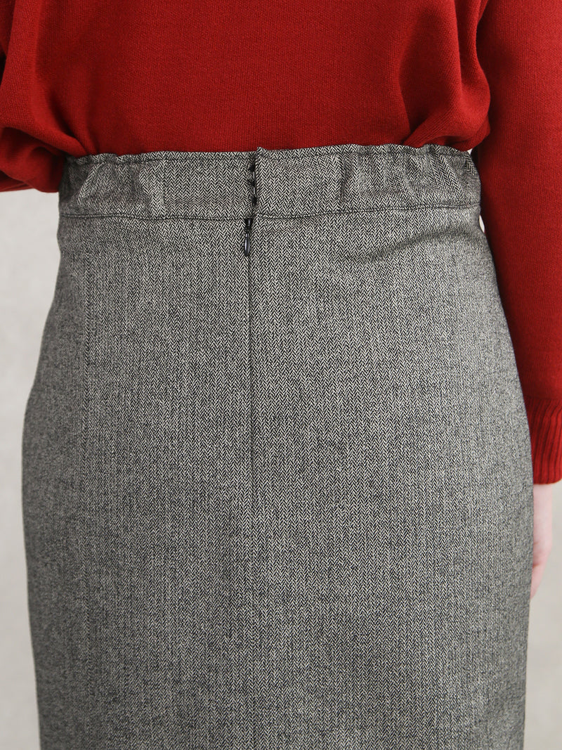 【サンプル便】ツイードヘリンボンタイトスカート