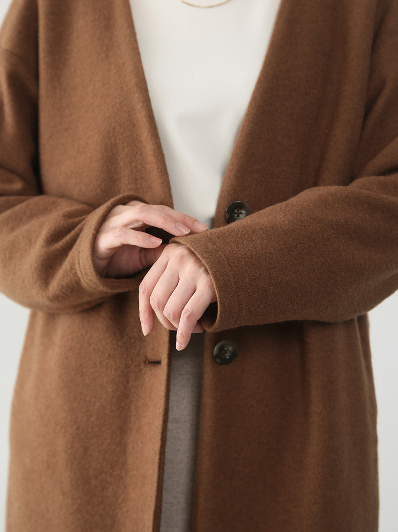 【11月新作】ウールブークレーカーディガン/コーヒーブラウン