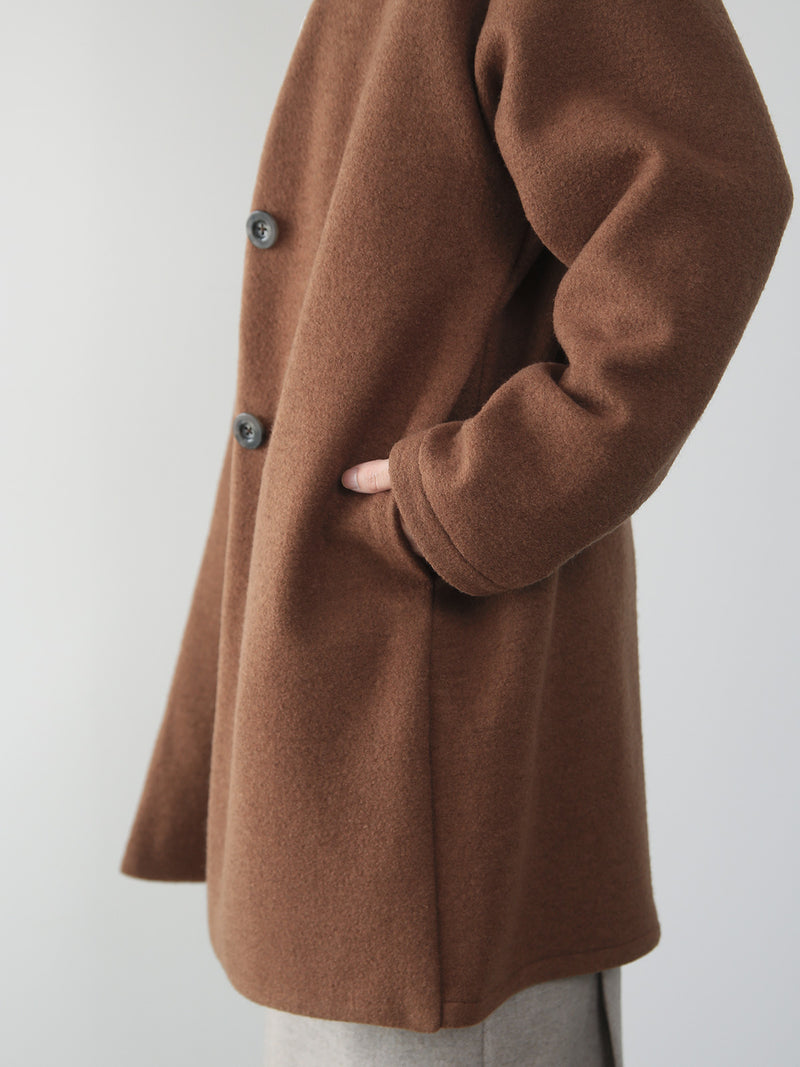 【11月新作】ウールブークレーカーディガン/コーヒーブラウン