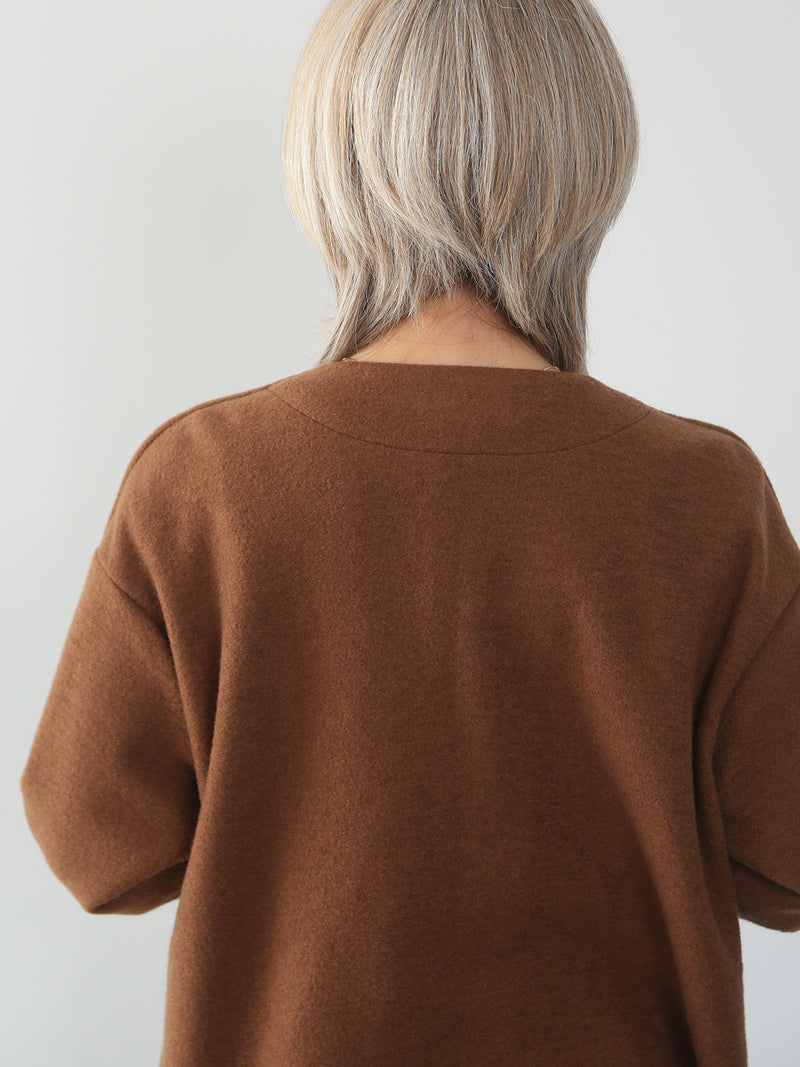 【11月新作】ウールブークレーカーディガン/コーヒーブラウン