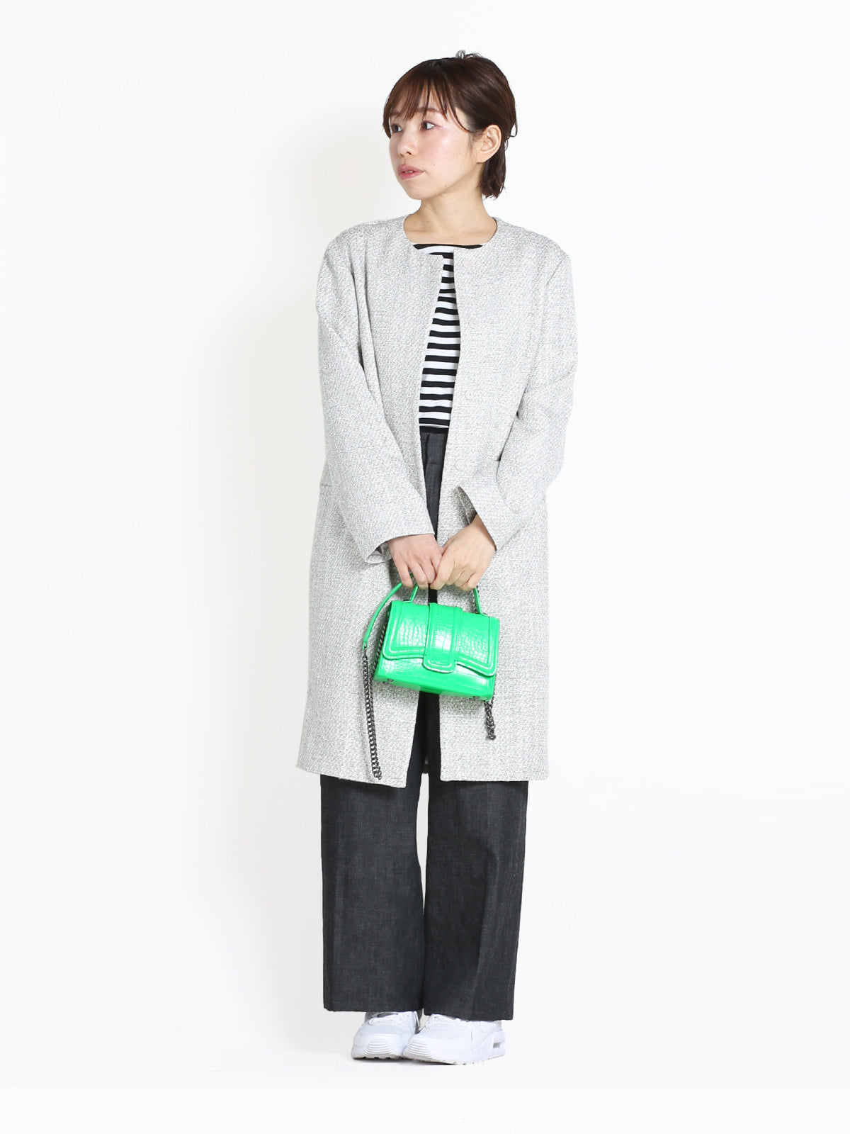 スラブ杢ツイードバレルコート – Cobitto