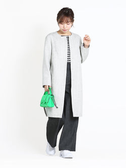 スラブ杢ツイードバレルコート – Cobitto