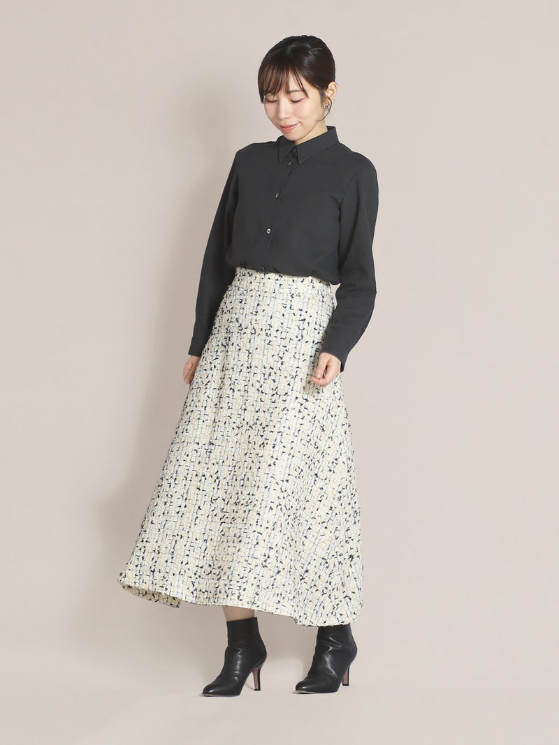ファンシーツイードフレアスカート