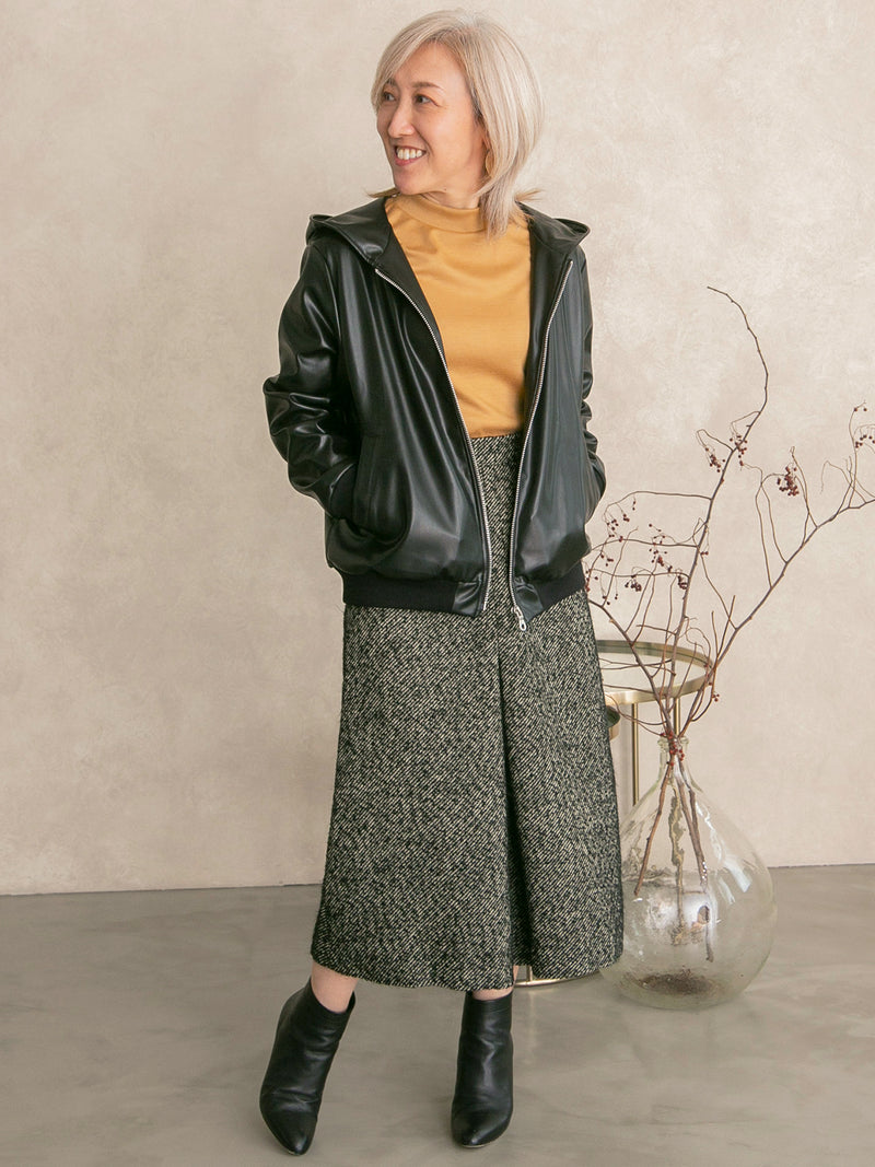 ウールライクカルゼワンプリーツスカート