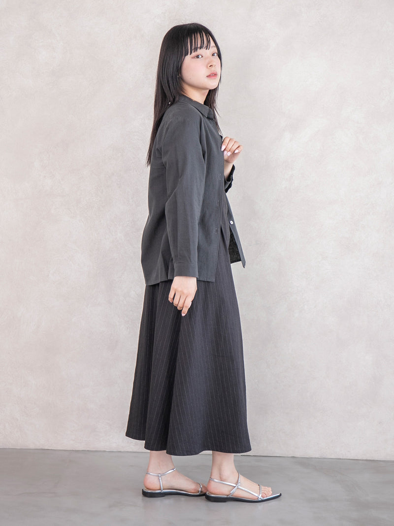 【美品】argueリネンコットンデニムシャツプルオーバー D.M.G.｜5oz デニム Aライン シャツ 16-0740e-mn - Piu di aranciato