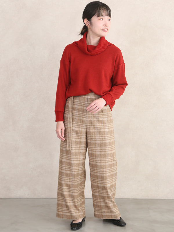 【11月新作】リサイクルウールワイドパンツ/ベージュ×イエロー