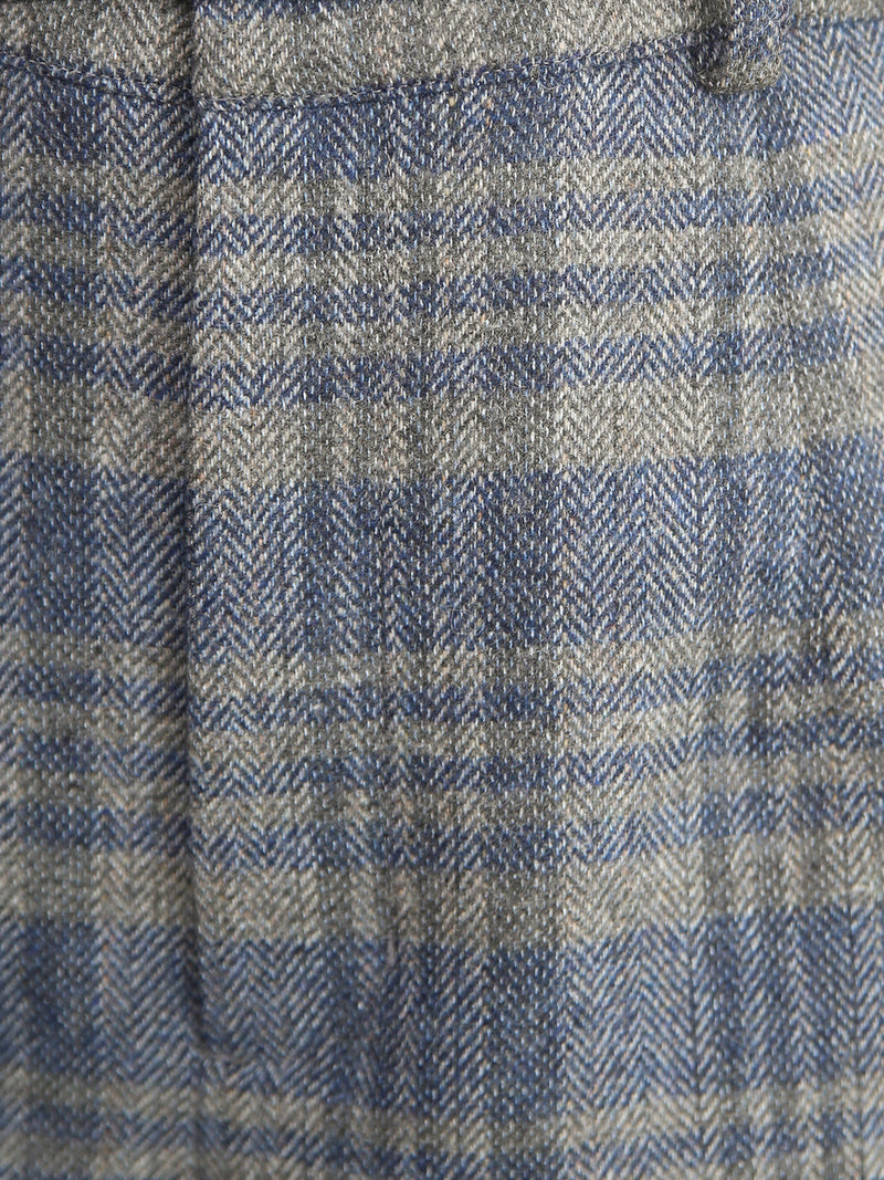 【11月新作】リサイクルウールワイドパンツ/グレー×ブルー