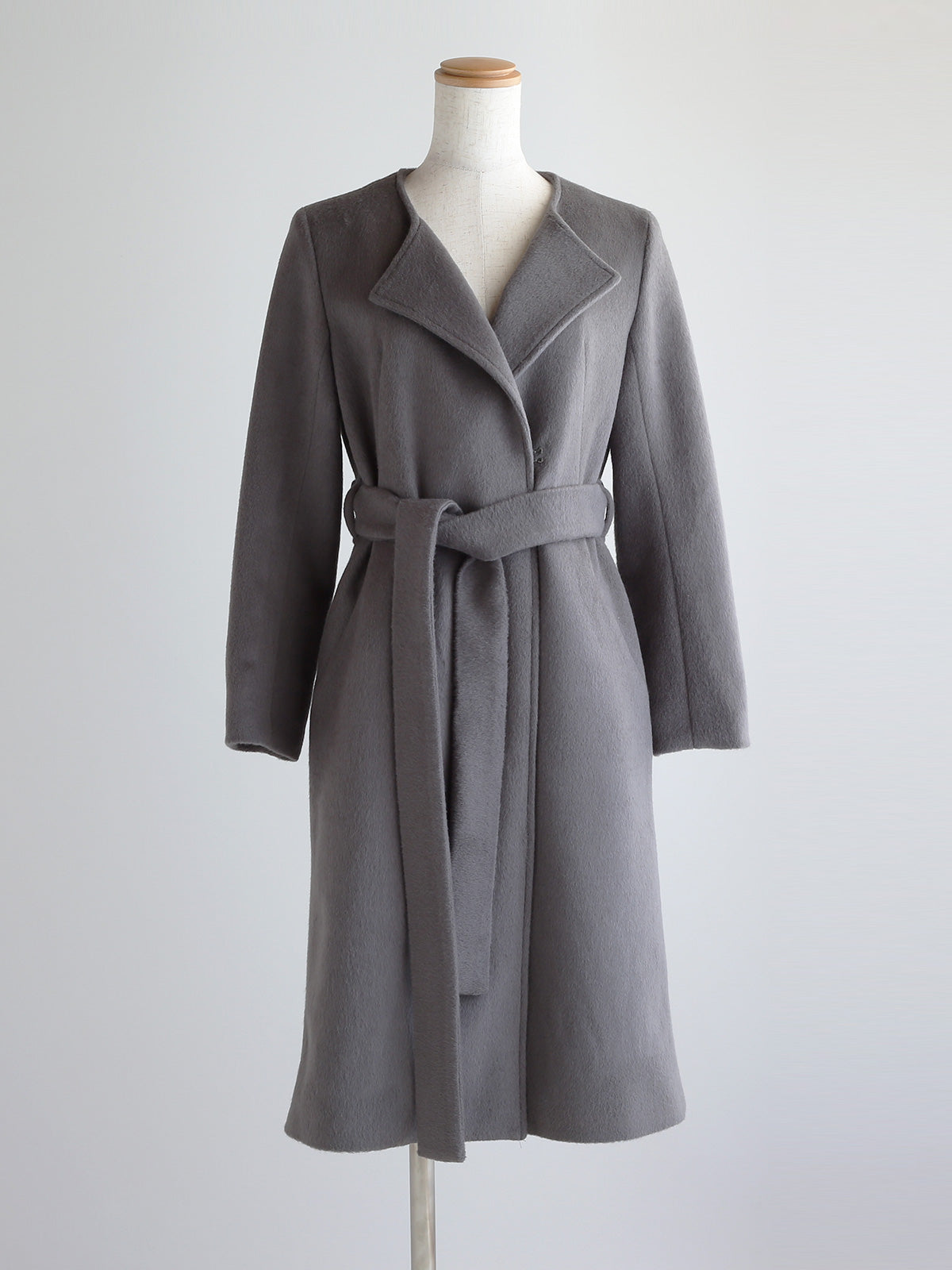 ジャケット　アンゴラ　グレー Super 100's 上質フラノ アンコンジャケット/ストレッチ/グレー