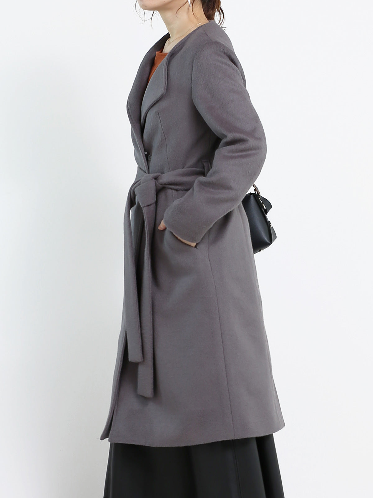 アンゴラビーバーセミダブルノーカラーコート – Cobitto